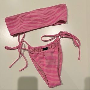 Triangl strapless pink zebra bikini, Cami Moreno